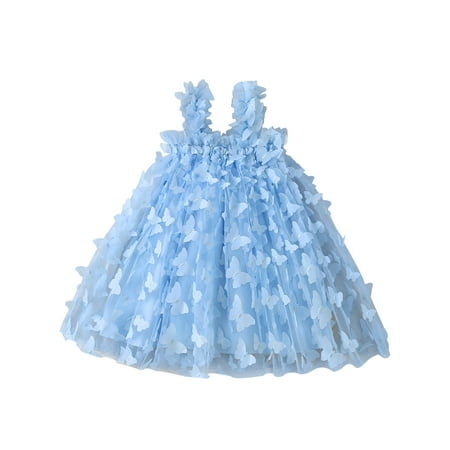 

Wallarenear Baby Girl Princess Romper Dress Mesh Butterfly Party Tulle Tutu Dresses