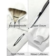 thumbnail image 4 of FEOYA Hooded Coat Men's Thermal Thick Outwear Softshell Coat Fleece Sweatshirt Winter Sherpa Lined Jacket Zip Up with Pockets L White, 4 of 6