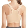 thumbnail image 4 of Women's Front Zip Sports Bra for High Intensity Yoga and Running Breathable Supportive Seamless Comfort Fitness Activewear for Women T-shirt Bra(Color:Beige,Size:XXL), 4 of 4