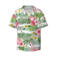 thumbnail image 3 of Goofa Tropical Flamingo Printed Men's Casual Short-sleeved Shirt,Lightweight Breathable Button-down,Summer Casual men's top,Versatile Fashion shirt-3X-Large, 3 of 7