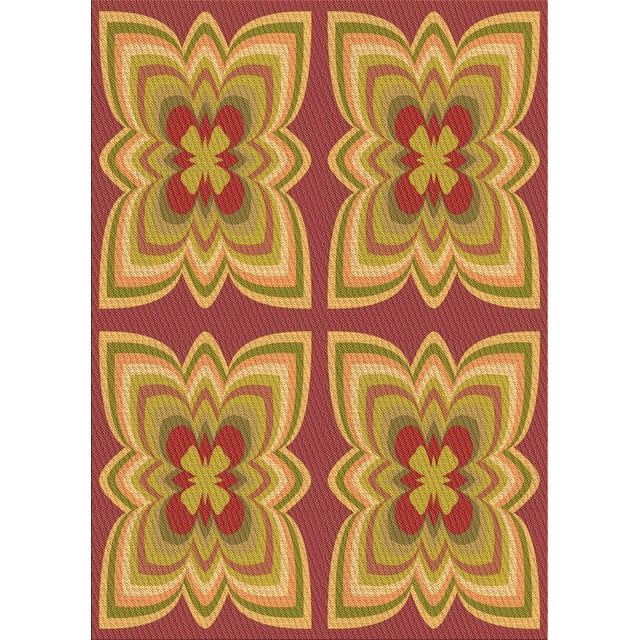 Ahgly Tapis Rectangulaire Lavable en Machine Rouge Pamplemousse Transitionnel, 2 Pieds x 5 Pieds