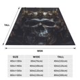 thumbnail image 3 of Bixox Fleece Blanket Royal Skull With Golden Crown Pattern Super Soft Double-Sided Microfiber Flannel Blanket for Sofa, Bed, Couch,Suitable for All Seasons - 60"x50", 3 of 5