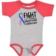 thumbnail image 3 of Inktastic Fight Thyroid Cancer Pink, Blue, Teal Ribbon Boys or Girls Baby Bodysuit, 3 of 5
