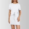 thumbnail image 2 of DHFJKG Womens Summer 2 Piece Outfits Casual Skirt Sets Short Sleeve Basic Tee Shirt And Drawstring Mini Skirts Matching Jogger Set Soft Outfit, 2 of 8