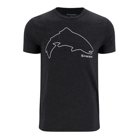 Simms Men's M's Trout Outline T-Shirt, Dark Gunmetal Heather, XX-Large