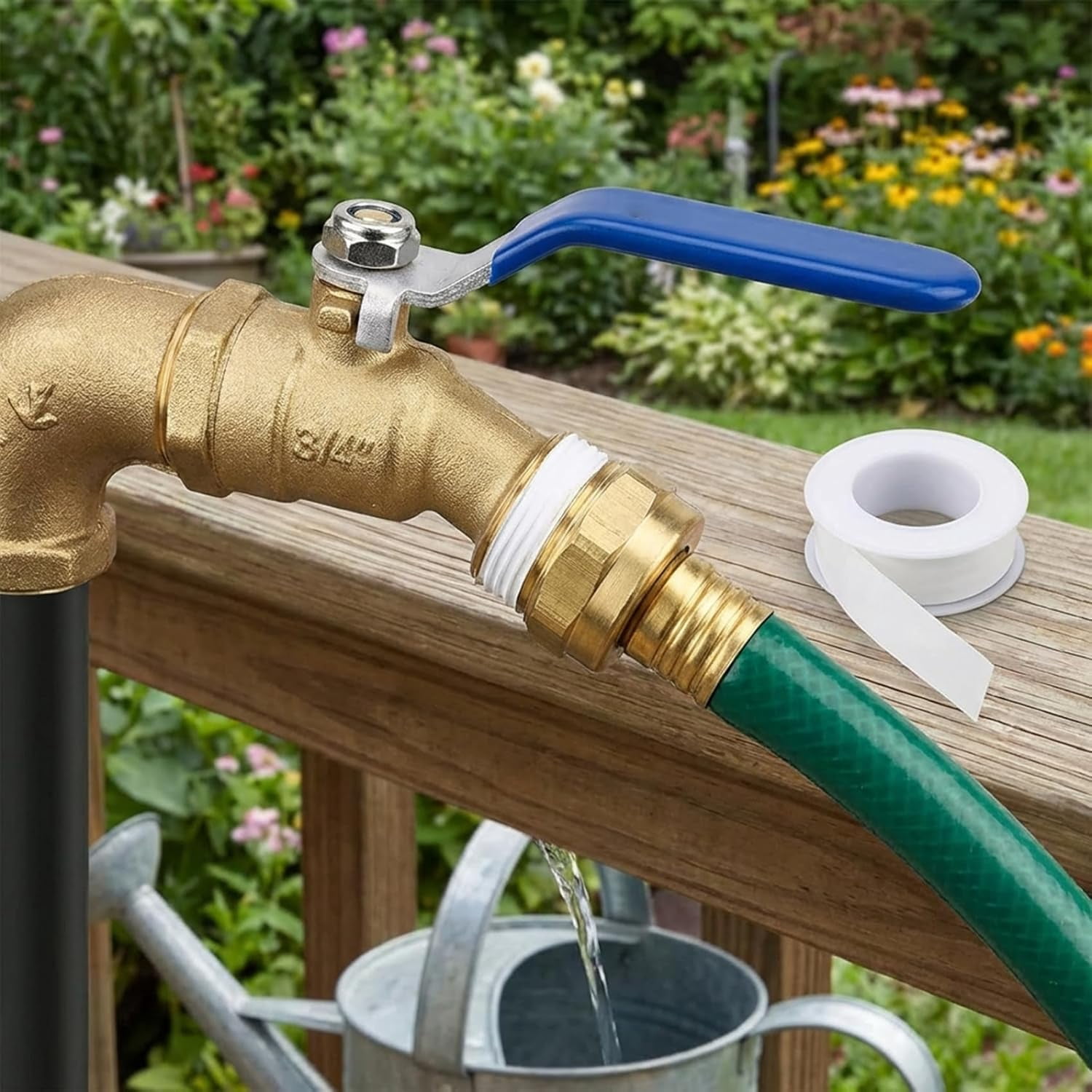 Generic Brass Rain Barrel Spigot 3/4 GHT Garden Hose