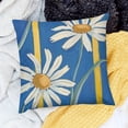 thumbnail image 2 of BANET Summer Pillow Covers Daisy Flowers Farmhouse Decorations Throw Waist Pillow Cases Rectangular Oblong Pillows Cushion Cover Blue Yellow 12x12in, 2 of 5
