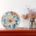 thumbnail image 2 of 10" Artistic Round Wall Decorative Desk Clock Wall Clock Home Decor Oversized Flowers Pattern, 2 of 6