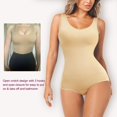 thumbnail image 4 of Irisnaya Women Waist Trainer Slimming Body Shaper Bodysuit Shapewear Full Seamless Round Neck Jumpsuits Body Shaper Tummy Control Tops(Beige 3XL-4XL), 4 of 7