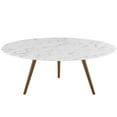 thumbnail image 2 of Modway Lippa 40" Artificial Marble Coffee Table with Tripod Base in Walnut/White, 2 of 3