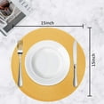 thumbnail image 5 of Braided Placemats for Dining Table Set of 6 - Round 15 inch Woven Heat Resistant Non-Slip Kitchen Table Mats, Yellow, 5 of 8