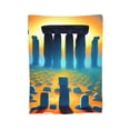 thumbnail image 6 of DouZhe Ultra-Soft Micro Fleece Lightweight Flannel Bed Blanket, Fantasy Stonehenge Rocks Print Cozy Warm Throw Blankets, 50"x40", 6 of 7