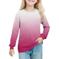 thumbnail image 2 of Cowsor Girl's Crew Neck Tie Dye Sweatshirts with No Hood Casual Color Block Long Sleeve Pullover Tops, 2 of 7