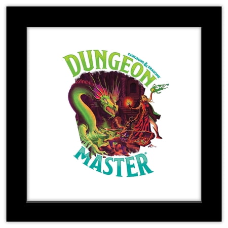 Gallery Pops Dungeons & Dragons - Retro Vintage Dungeon Master Wall Art, Black Framed Version, 12" x 12"