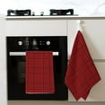 thumbnail image 4 of Zufioo Red Black Houndstooth Waffle Weave Kitchen Towels,Kitchen Essentials Wash cloths,Dish Towels for Kitchen,Quick Drying Dirt Resistant Hand Dish Cloths, 4 of 7