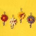 thumbnail image 2 of Creative Household Ladybug Flower Resin Wall Hooks Wall Mounted Art Flower Iron Hook Hand-Painted Hanging Coat / Hat /Key/ Towel Hooks Home Decoration, 2 of 8