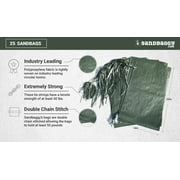 Sandbaggy Sandbags for Flooding, Green, 25 Count