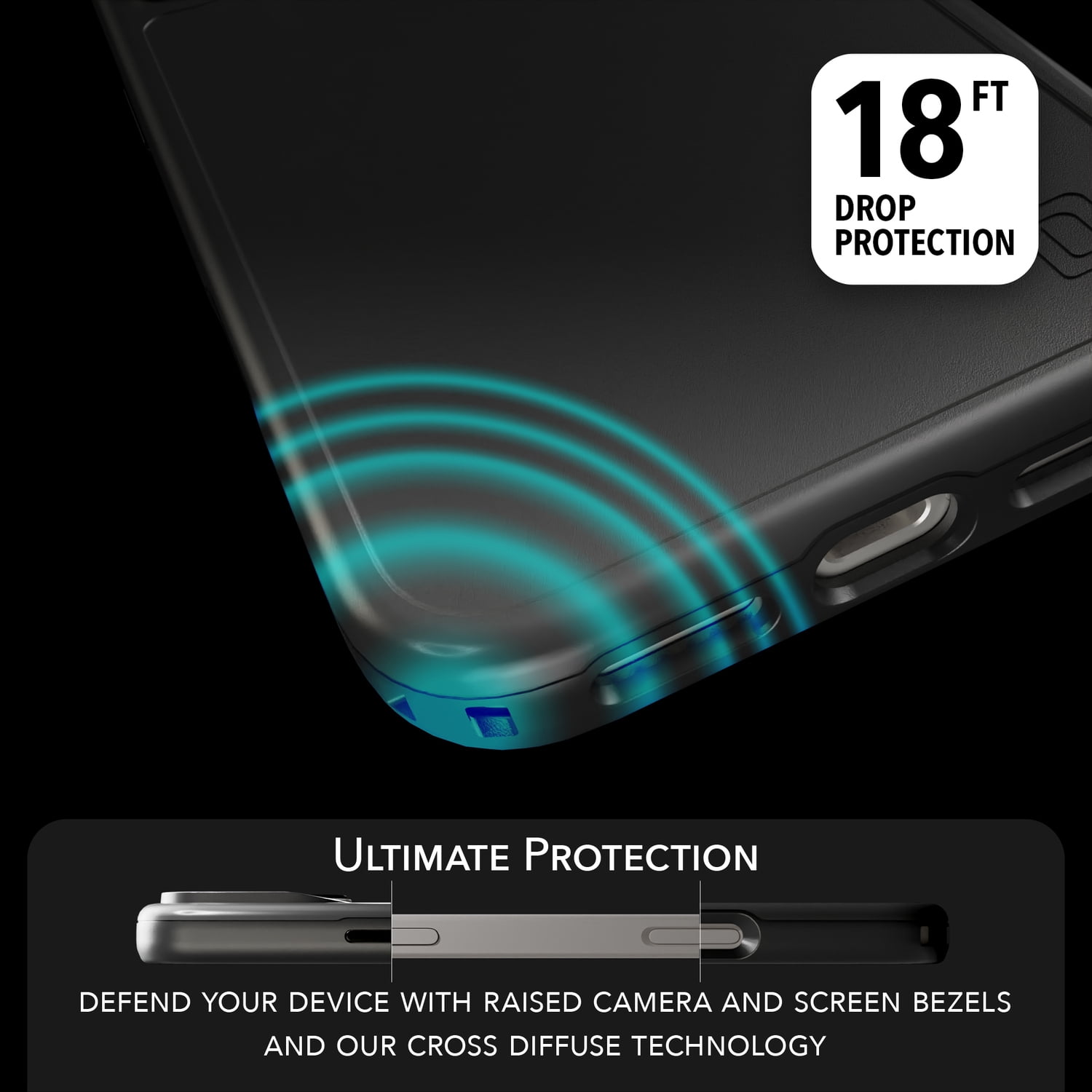 cellhelmet Fortitude Series MagSafe-Compatible Case, iPhone 17 Pro Max, Black