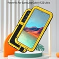 thumbnail image 2 of Dteck for Samsung Galaxy S22 Ultra 6.8" Case, Outdoor Sports Military Heavy Duty Metal Cover Shockproof Dustproof Full Body Protective Case Without Screen Protector, Support Wireless Charging,Yellow, 2 of 6