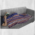 thumbnail image 6 of Abstract Soft Flannel Fleece Throw Blanket, Gradient Color Vertical Stripes Lines Art Retro Graphic Display, Cozy Plush for Indoor and Outdoor Use, 50" x 70", Violet Blue Salmon, by Ambesonne, 6 of 6