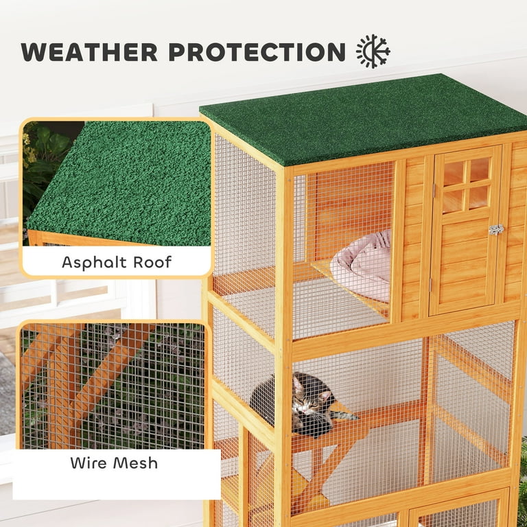PawHut Large Outdoor Cat House, 74