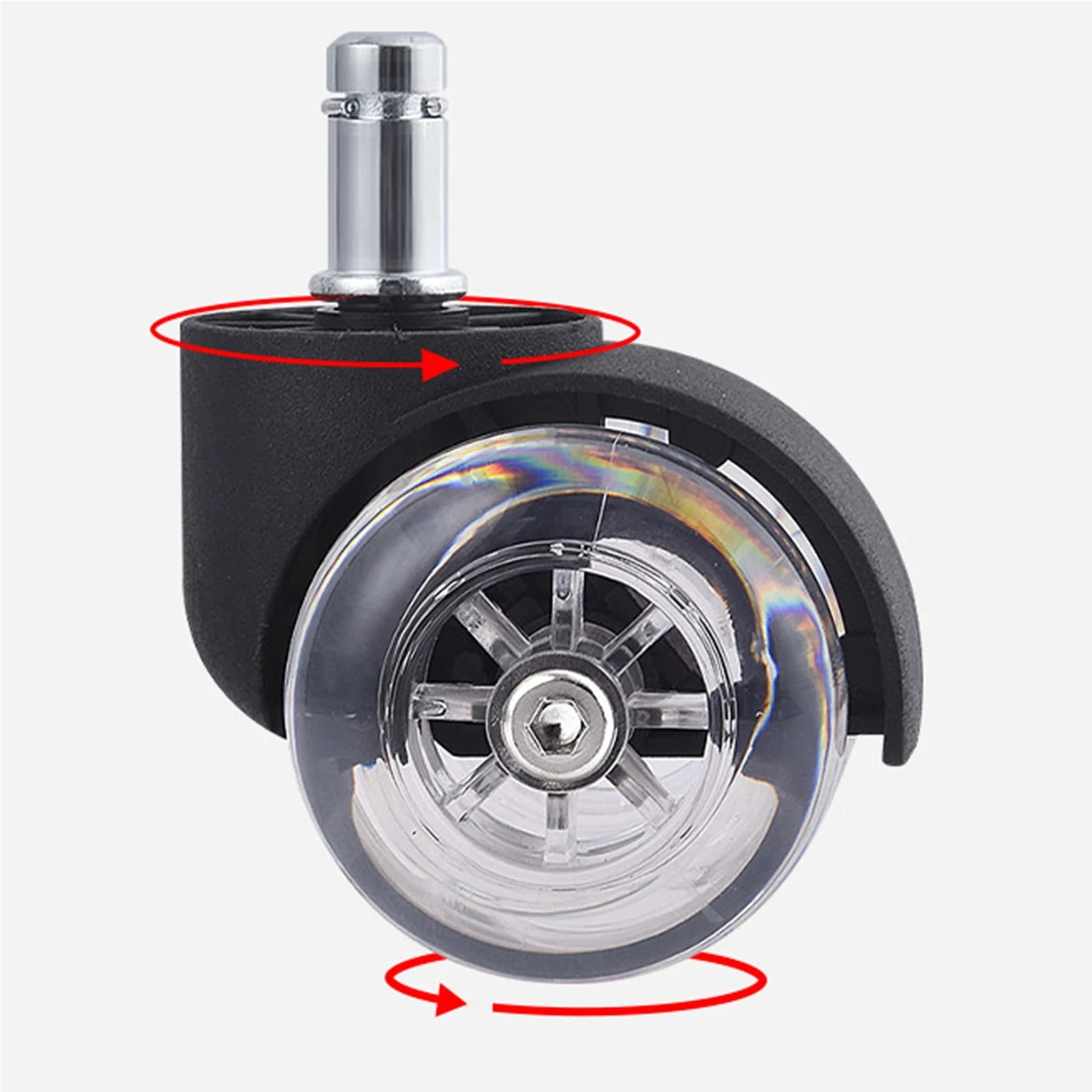 5pcs Computer Office Chair Caster Pu Floor Wheels Universal Replacement Casters 2.5 Inch Office Chair Wheels Furniture Parts ,Quiet and Smooth