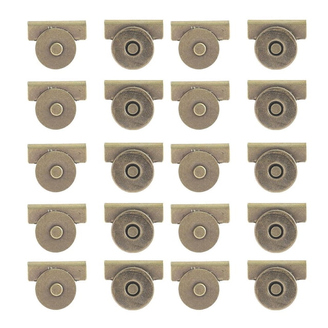 No-Sew Magnetic Snap Buttons for Tote Bags, Purses, Clothing & DIY Crafts, Easy Installation Invisible Fasteners, Strong Metal Bag Closures for Fabric Projects (Silver Tone, 10-Pack)