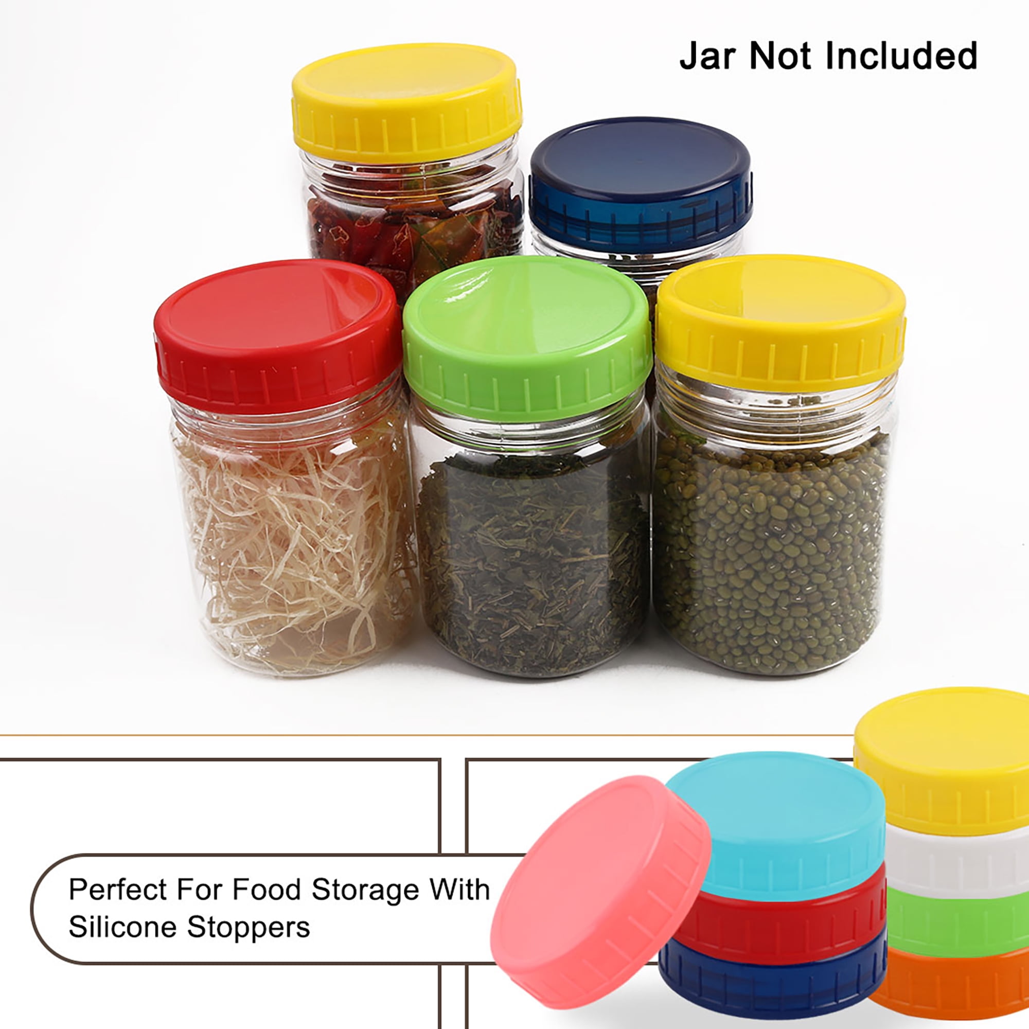 16 Pcs Plastic Mason Jar Lids Regular Mouth Mason Canning Jars Lid Top 