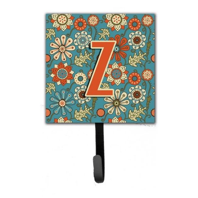 Carolines Treasures CJ2012-ZSH4 Letter Z Flowers Retro Blue Leash & Key Holder