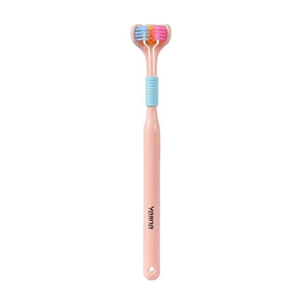 Cepillo de dientes de 3 caras para adultos, diseño de triple ángulo, cerdas suaves, para una limpieza bucal profunda