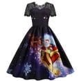 thumbnail image 1 of Moda mujer estampado empalme cultivo de encaje tipo grande vestido de fiesta de noche Fridja  qw488, 1 of 1