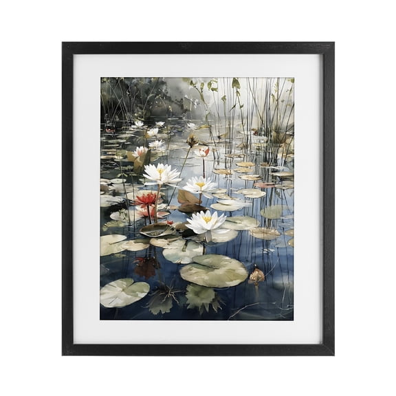 Stupell Industries Cottage Lily Wonder Pond Black Framed Print Under Glass, 13 x 16, by Franklyn Gregory