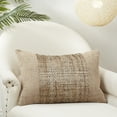 thumbnail image 4 of Earthy Jute Banded Outdoor Poly Filled Throw Pillow, 4 of 4