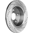 thumbnail image 5 of Cross-drilled and Slotted Brake Disc Compatible With Ford Mustang Shelby GT500KR 8 Cyl 5.4L Mustang GT 8 Cyl 5.0L 2007-2014 By 42253 54151 850039 900918 60054060 42253G 680497R, 5 of 5