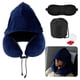 thumbnail image 1 of Almohada de Cuello de Viaje con Capucha Grande para Avión, Almohada de Espuma Viscoelástica Lavable, Azul Marino, 1 of 7