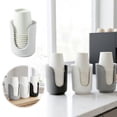 thumbnail image 2 of EYNMVR Ceramic Bathroom Cup Dispenser with Stylish Vertical Stripes - Disposable Mouthwash Cup Holder Holds 3-4oz Paper Cups for Rinsing Cups on Bathroom, 2 of 9