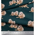 thumbnail image 2 of Soimoi Poly Georgette Fabric Golden Retriever Dog Fabric Prints by Yard 52 Inch Wide, 2 of 3