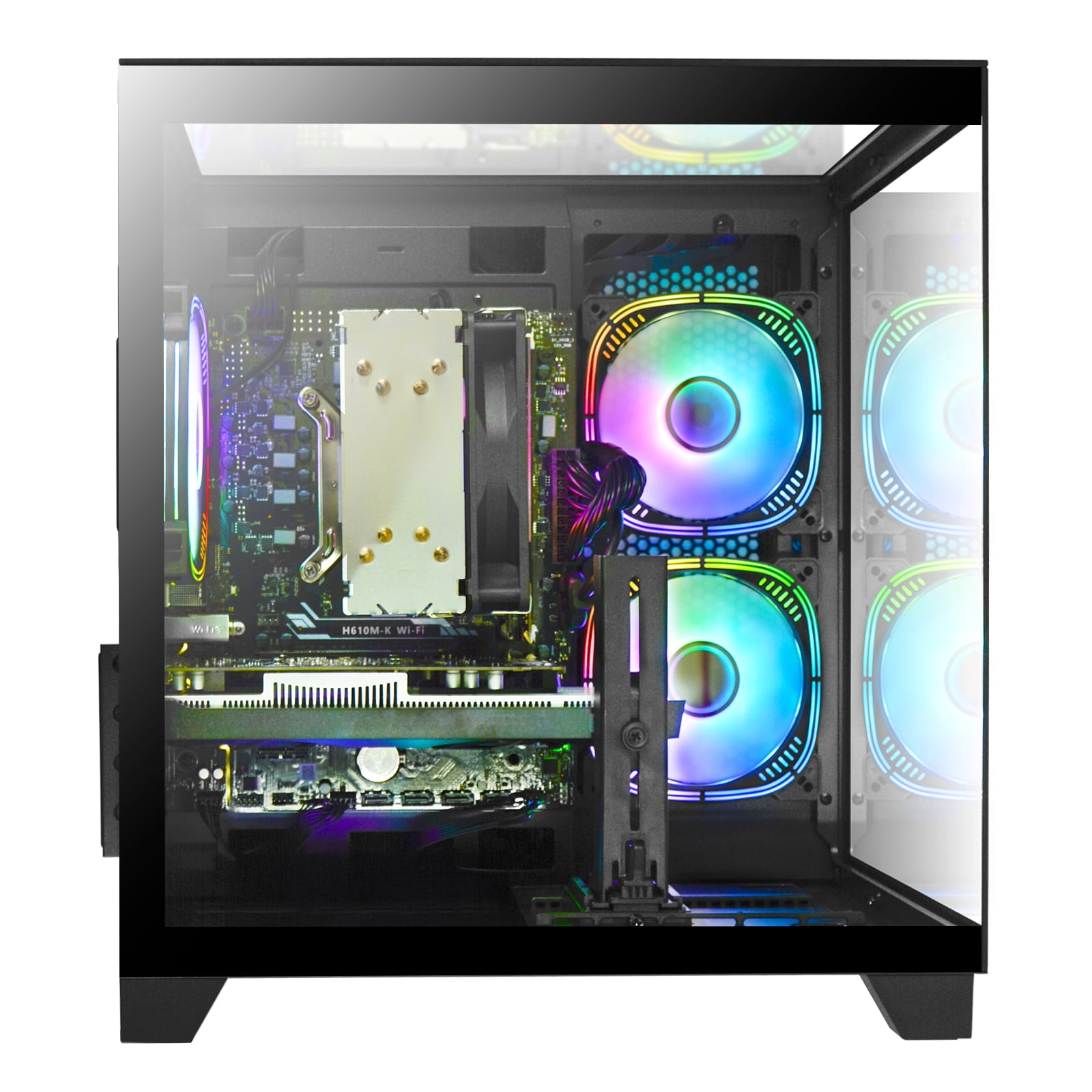 WIWB Gaming PC Desktop, Ryzen 7 5700X, 16GB DDR4, RTX 5060 8GB, 1TB NVMe SSD, WiFi 6