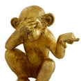 thumbnail image 4 of 6", 6", 6"H Gold Polystone See No Evil Monkey Sculpture, by DecMode (3 Count), 4 of 10