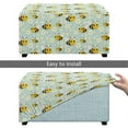 thumbnail image 5 of Xixirimido Bee and Daisy Flower Pattern Ottoman Cover Rectangle Storage Ottoman Slipcover Stretch Footrest Stool Covers with Elastic Band for Rectangle and Square Ottoman, Small, 5 of 7