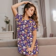 thumbnail image 3 of Daiia rock Skull record Print Women's Nightshirt Soft Nightgowns for Women Short Sleeve dress Short-sleeved Sleepwear, 3 of 6