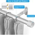 thumbnail image 2 of MKDER-Curtain Rods for Windows 16 to 48 Inches, Curtain Rod Max Adjustable Length of 60 IN, 1 IN Diameter Drapery Rod with Metal Bracket and Aluminium Finials, Satin Silver, 2 of 4