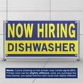 thumbnail image 3 of Now Hiring Dishwasher 13 oz Heavy Duty Vinyl Banner Dishwasher Jobs Available Help Wanted Sign for Business Advertising Indoor/Outdoor Single-Sided with Metal Grommets (3x5 ft, Bl & Ye), 3 of 6