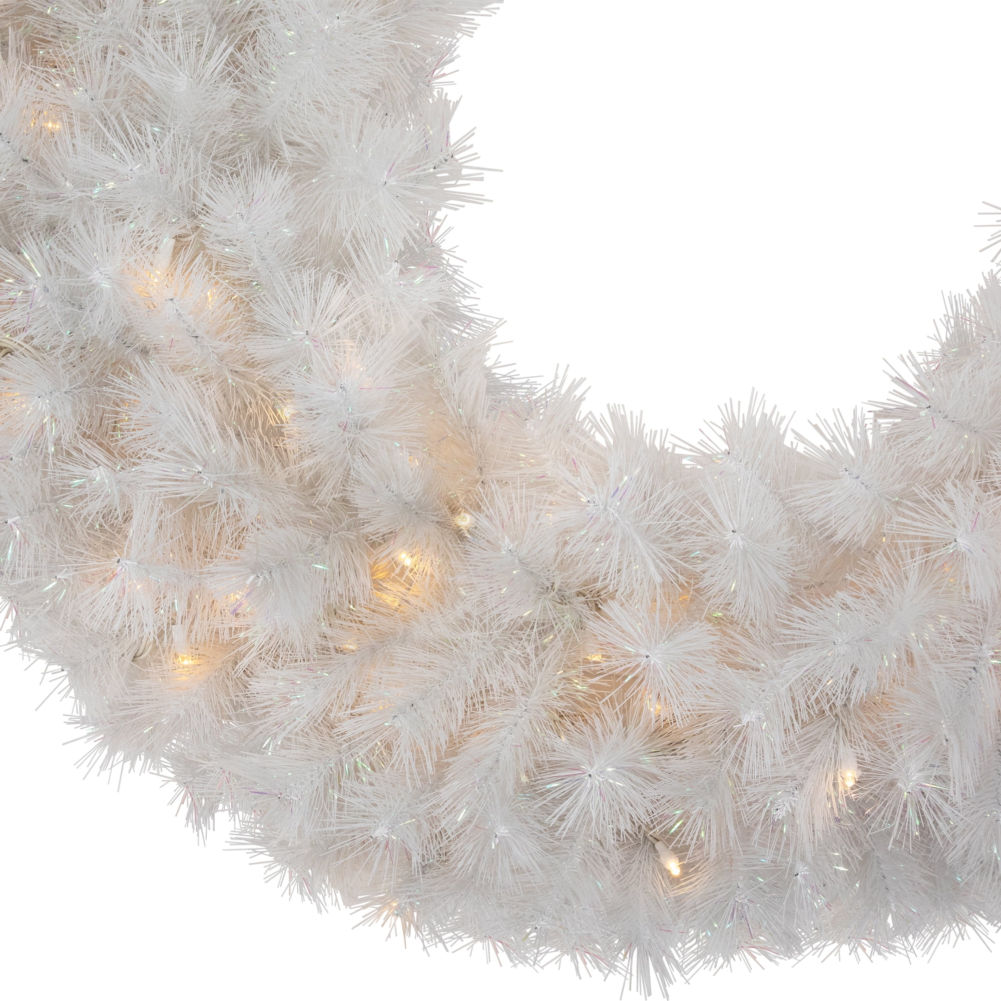 Northlight Pre-Lit White Alaskan Pine Artificial Christmas Wreath with Warm White LED Lights