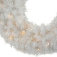thumbnail image 3 of Northlight Pre-Lit White Alaskan Pine Artificial Christmas Wreath - 36" - Warm White LED Lights, 3 of 6