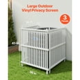 thumbnail image 2 of KFFKFF 3-Panel Outdoor Privacy Screen, 36 x 45 in Fence with 19.7 in Ground Stakes, Vinyl Privacy Enclosure for Pool Equipment, Trash Cans, and A/C Units, White, 2 of 9