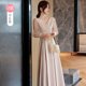 thumbnail image 1 of Ropa de dama de honor de boda, vestido de dama de honor de grupo de Hermanas Simple y atmosférico, temperamento femenino, vestidos de noche delgados, 1 of 5