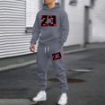 thumbnail image 2 of SGMVNU Men's Casual Sweatsuits 2 Piece Set Hooded Sweatshirt And Jogger Set Letter Print Soft Sport Comfort Wear Fall Winter Suit Sets (Dark Gray, 3XL), 2 of 5