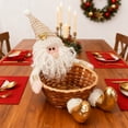 thumbnail image 3 of Santa Claus Candy Basket Large Gift Fruit Basket with Handles Cloth Storage Bin for Christmas Decorations Holiday Party Supplies(A), 3 of 6