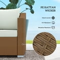 thumbnail image 4 of Outsunny 3 Seater Patio Wicker Sofa, Outdoor Furniture Rattan Couch with Cushions, Throw Pillows, for Garden, Backyard, Porch, Light Gray, 4 of 10